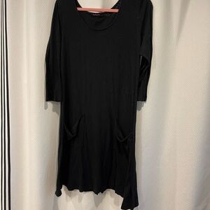 Fresh Produce Black Dress 3/4 Sleeve Crew Neck